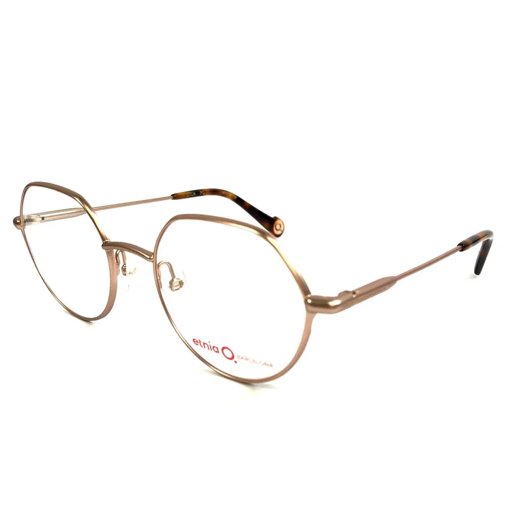 Etnia Barcelona Eyeglasses Frames STOA PG Pink Gold Matte Wire Rim 49-19-138